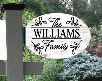 Personalized Family Name Post Bracket Sign WITH Bracket, Custom Mailbox Bracket Last Name Plaque, New Home Gift Couple Wedding Anniversary