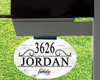 Double-Sided Address Mailbox Sign WITH Bracket, Change Color, Last Name Porch Post Sign Mounted House Number Family Name Gift for Couple