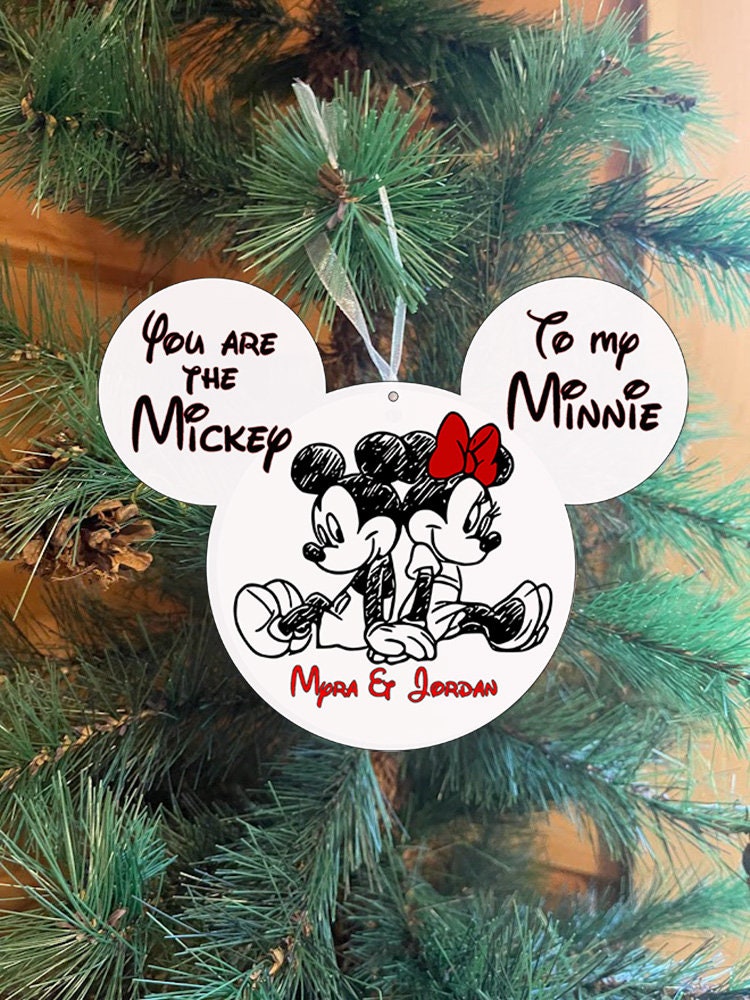 Discover Mickey And Minnie Christmas Ornament - Couple Names Disney Ornament