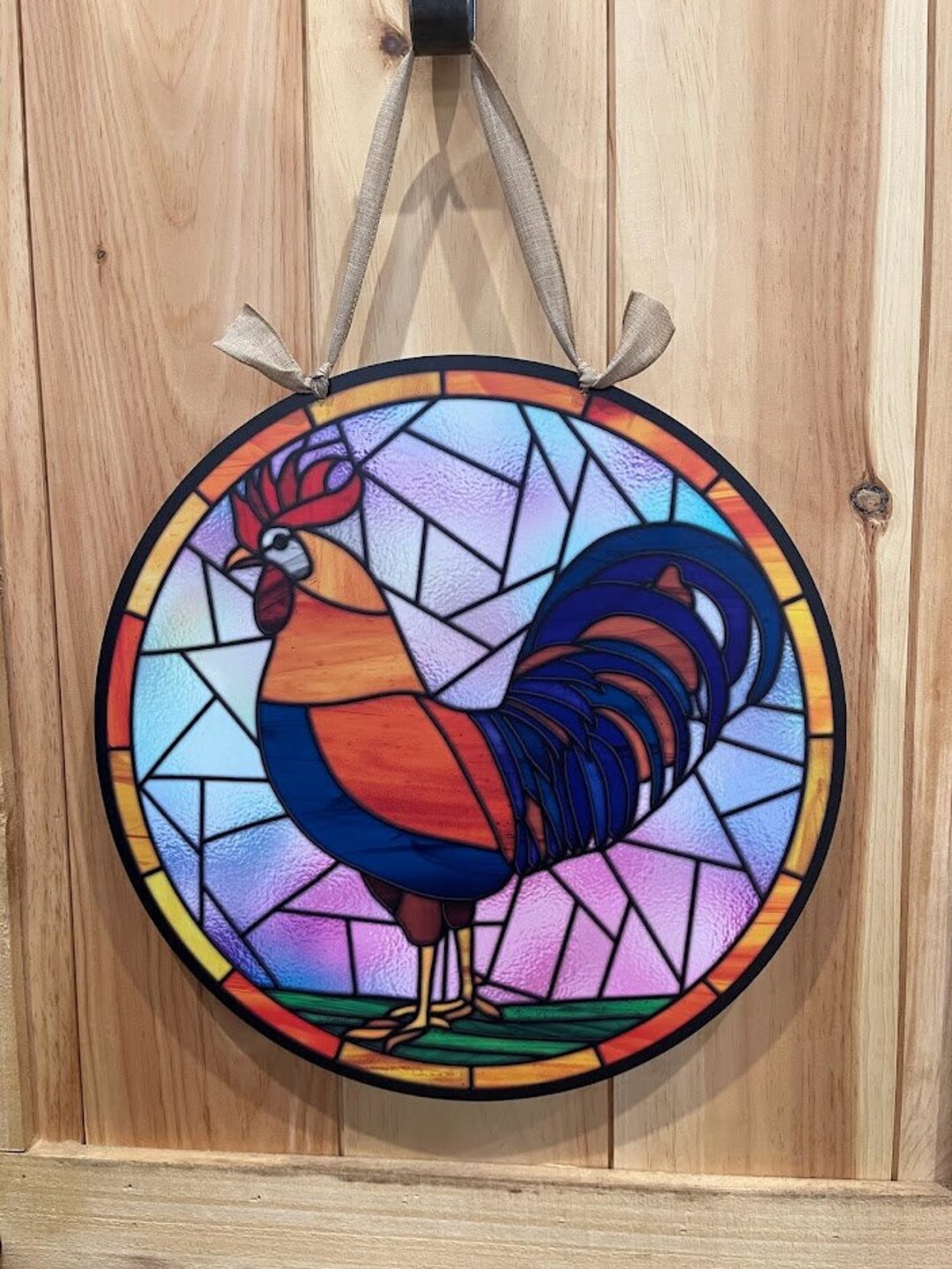 Rooster Decor PERSONALIZED Rooster Sign Rooster Suncatcher Etsy