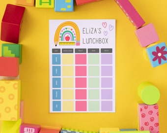 EDITABLE: School Rainbow Interactive Menu | BUSY BOOK Format | Digital Template | Bento Menu | Kids Lunch Planner
