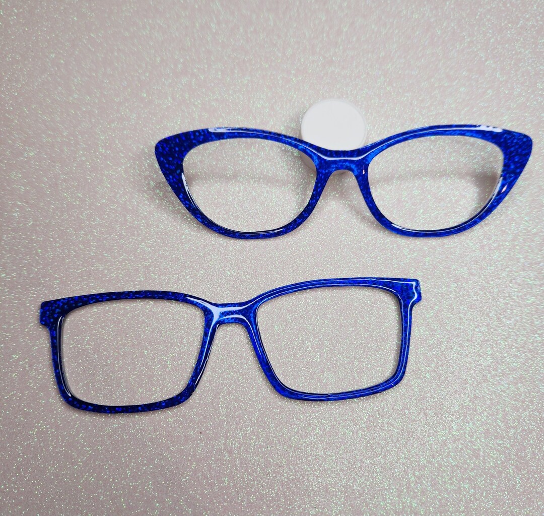 Blue Sparkle Custom Glasses Topper Etsy