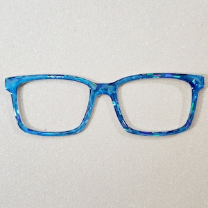 Light Blue Crystal Custom Magnetic Glasses Topper