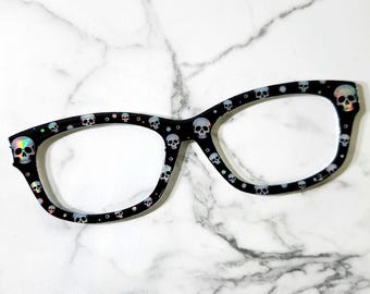 Skull Holographic Custom Magnetic Glasses Topper