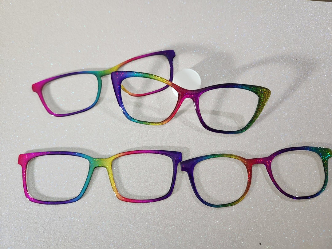 Rainbow Sparkle Custom Glasses Topper Etsy