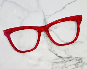 Red Crystal Custom Magnetic Glasses Topper