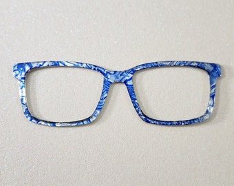 Marbled Blue and Silver Custom Magnetic Glasses Topper
