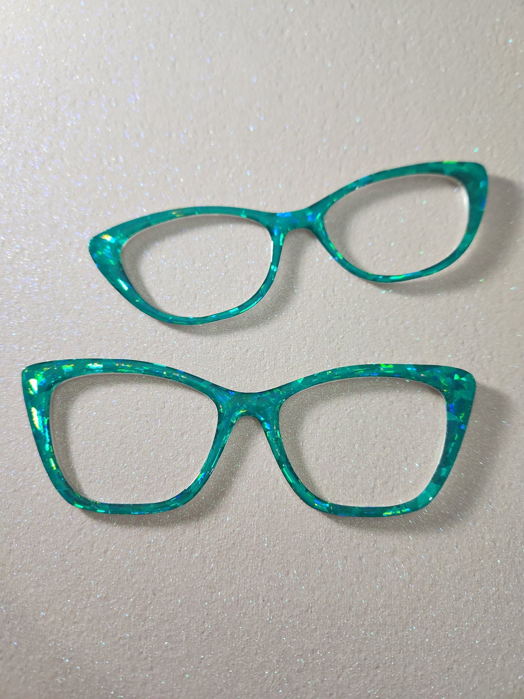 Teal Crystal Custom Glasses Topper Etsy