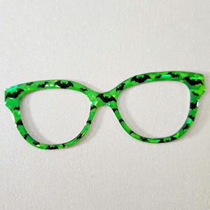 Spooky Bats Green Crystal Custom Magnetic Glasses Topper