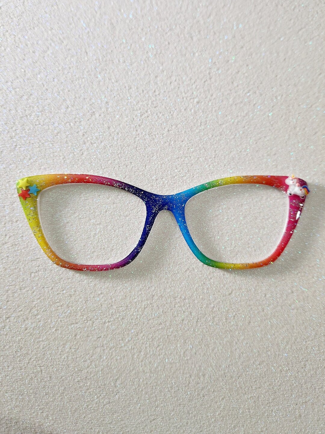 Rainbow Unicorn Custom Glasses Topper Etsy