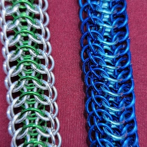 Handcrafted Dragonback Chainmail Bracelet - Anodized Aluminum or Stainless Steel