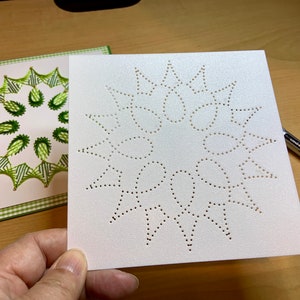 Green Lantern/Snow Star - DIY Pattern/Template for Punched Paper Embroidery