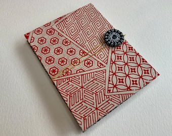 Small Watercolor Accordion Journal - Red and Black