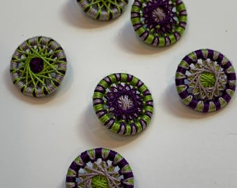 Mini Iris 3/4 Inch Buttons -- Set of 6
