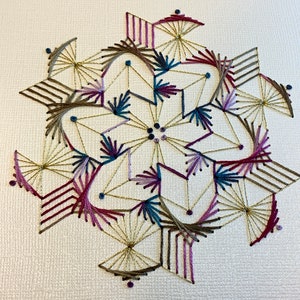 Kaleidoscope/Mosaic - DIY Pattern/Template for Punched Paper Embroidery