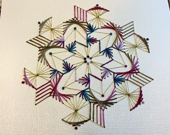 Kaleidoscope/Mosaic - DIY Pattern/Template for Punched Paper Embroidery
