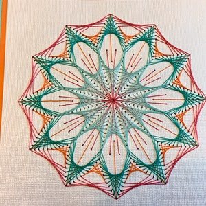 Zinnia/Cosmos - DIY Pattern/Template for Punched Paper Embroidery