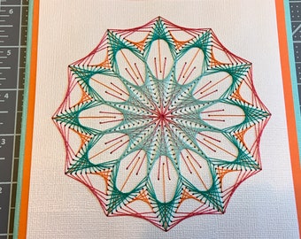 Zinnia/Cosmos - DIY Pattern/Template for Punched Paper Embroidery