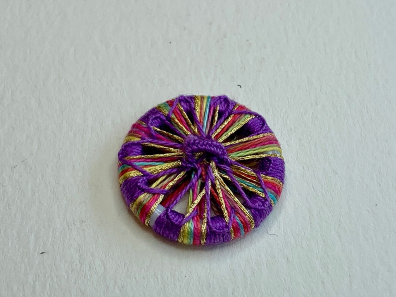 Purple Kaleidoscope 1-1/8 Inch Button One image 2