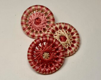 Peachy Keen One Inch Buttons -- Set of 3