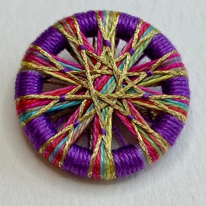 Purple Kaleidoscope 1-1/8 Inch Button -- One