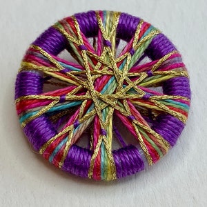 Purple Kaleidoscope 1-1/8 Inch Button One image 1