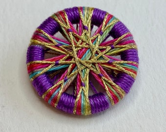 Purple Kaleidoscope 1-1/8 Inch Button -- One