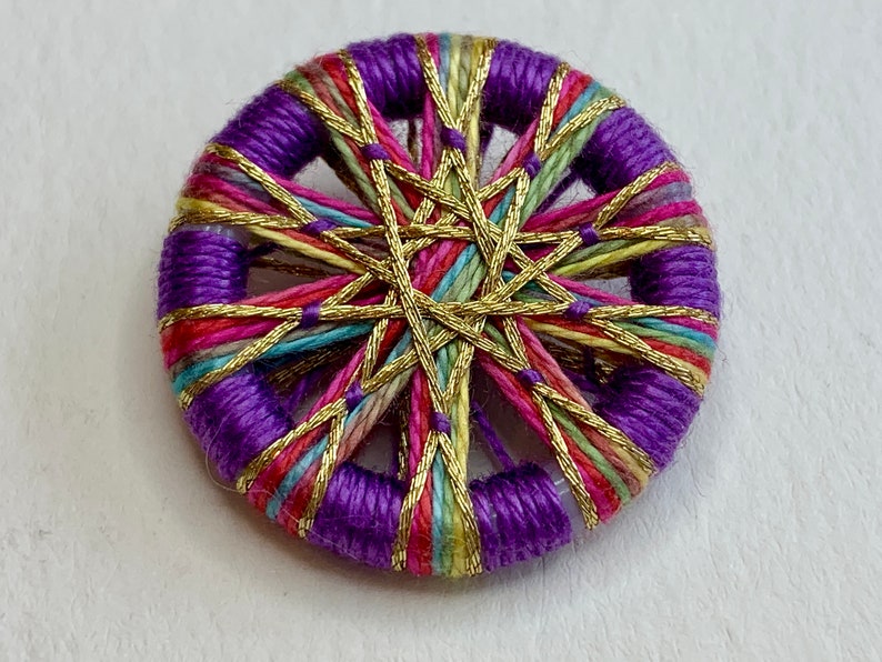 Purple Kaleidoscope 1-1/8 Inch Button One image 1