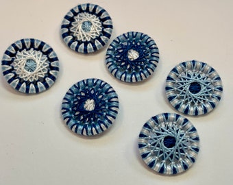 Blue Chill 3/4 Inch Buttons -- Set of 6
