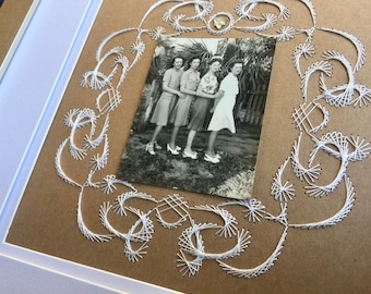 Punched Paper Embroidery Scroll Frame Template: DIY Photo Frame (PDF Pattern)