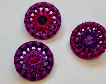 Magenta 3/4 Inch Buttons -- Set of 3