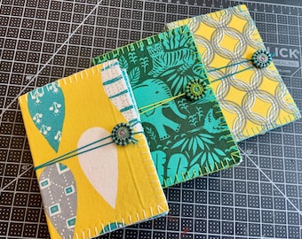 Jungle Yellow Set of 3 Small Books for Designing, Note Taking for Crafters/Makers