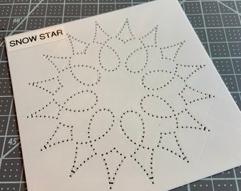 Snow Star - Template ONLY for Punched Paper Embroidery