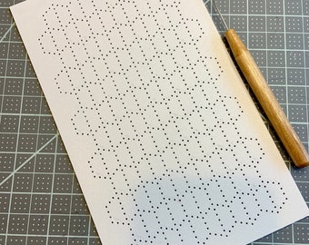 Hexies for Moleskine Journals Template ONLY for Punched Paper Embroidery