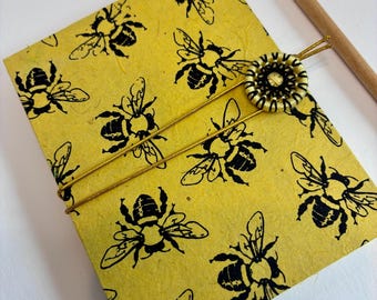 Small Watercolor Accordion Journal - Bumble Bee
