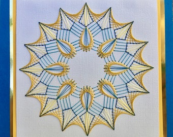 Snow Star Paper Embroidery Pattern: DIY Template (Digital PDF)