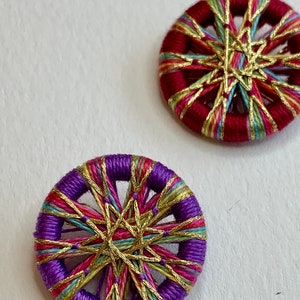 Purple Kaleidoscope 1-1/8 Inch Button One image 6