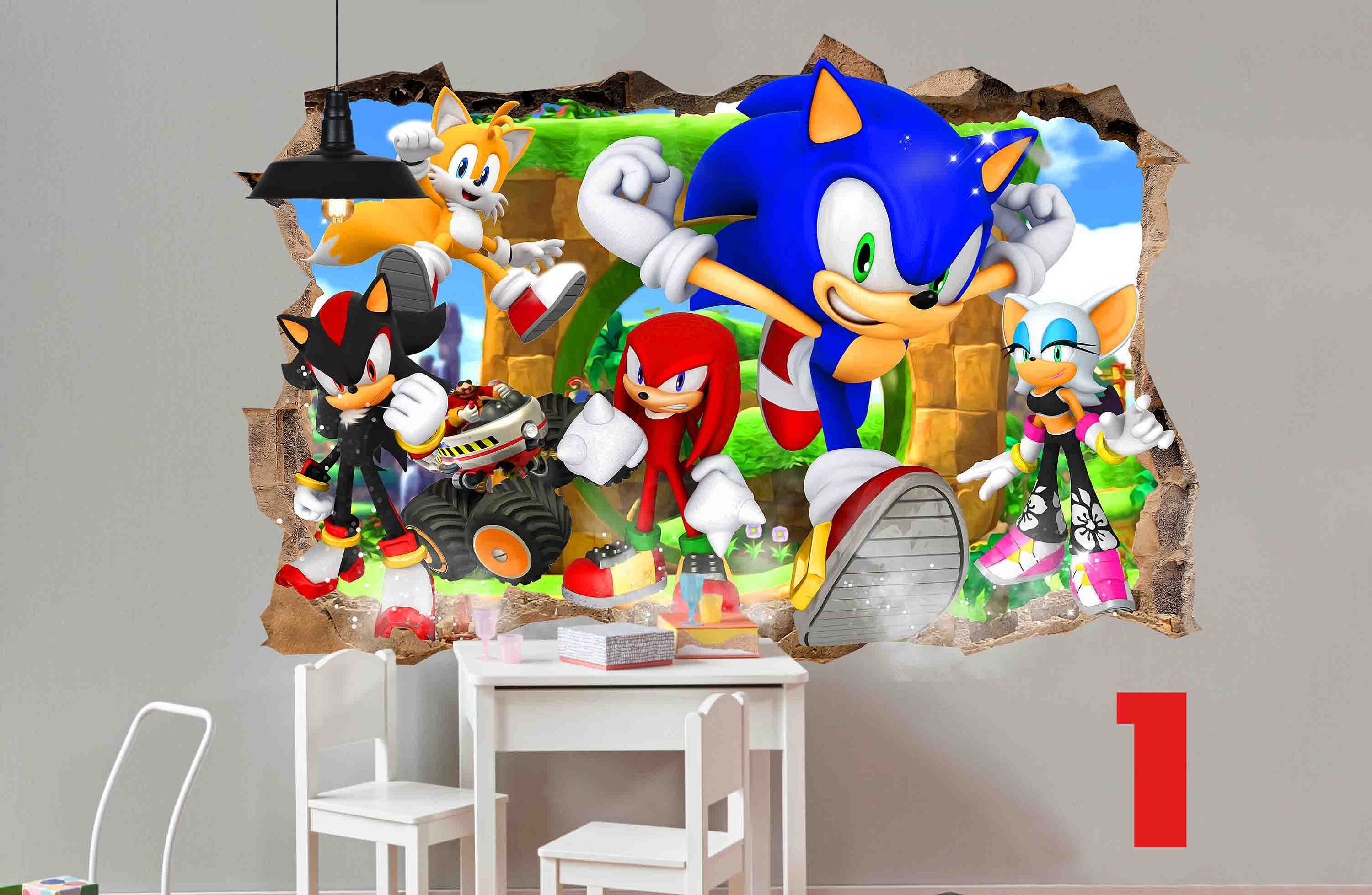 Sonic Wall Stickers Super Sonic Wall Decals Large Wall Art Etsy UK