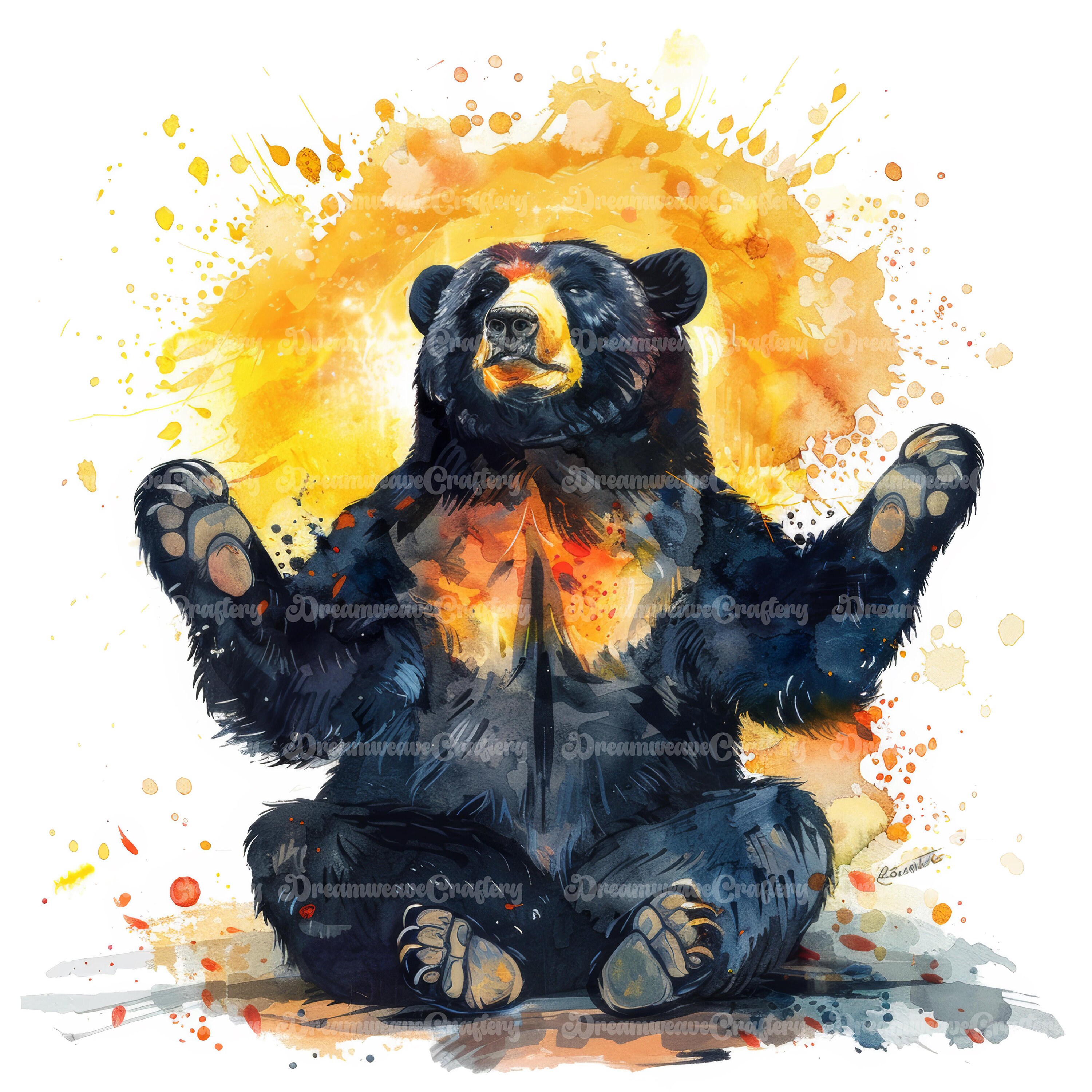 10 Majestic Cartoon Sun Bear Clipart Printable Watercolor Animals High