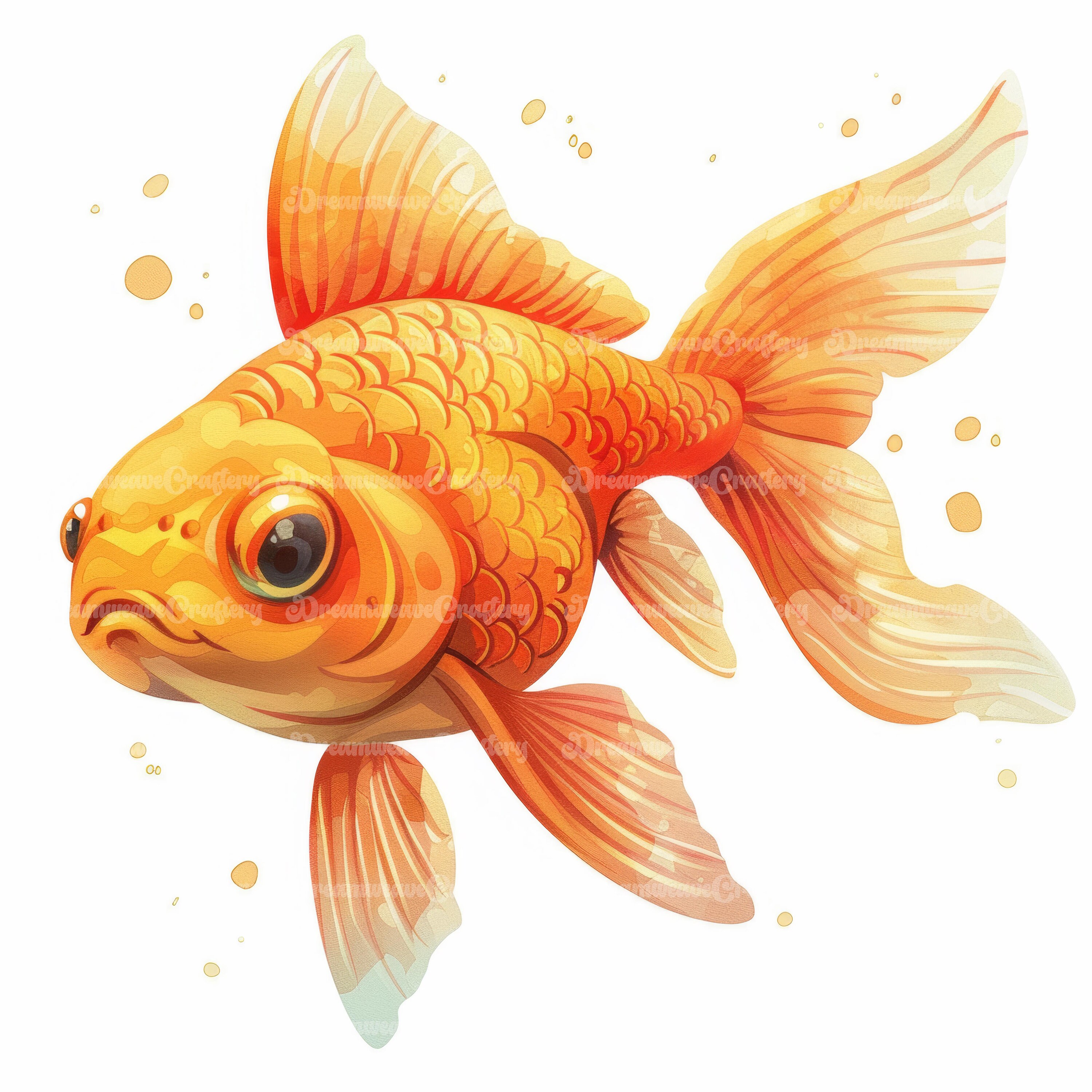 10-cute-cartoon-goldfish-marine-animal-watercolor-art-printable-high