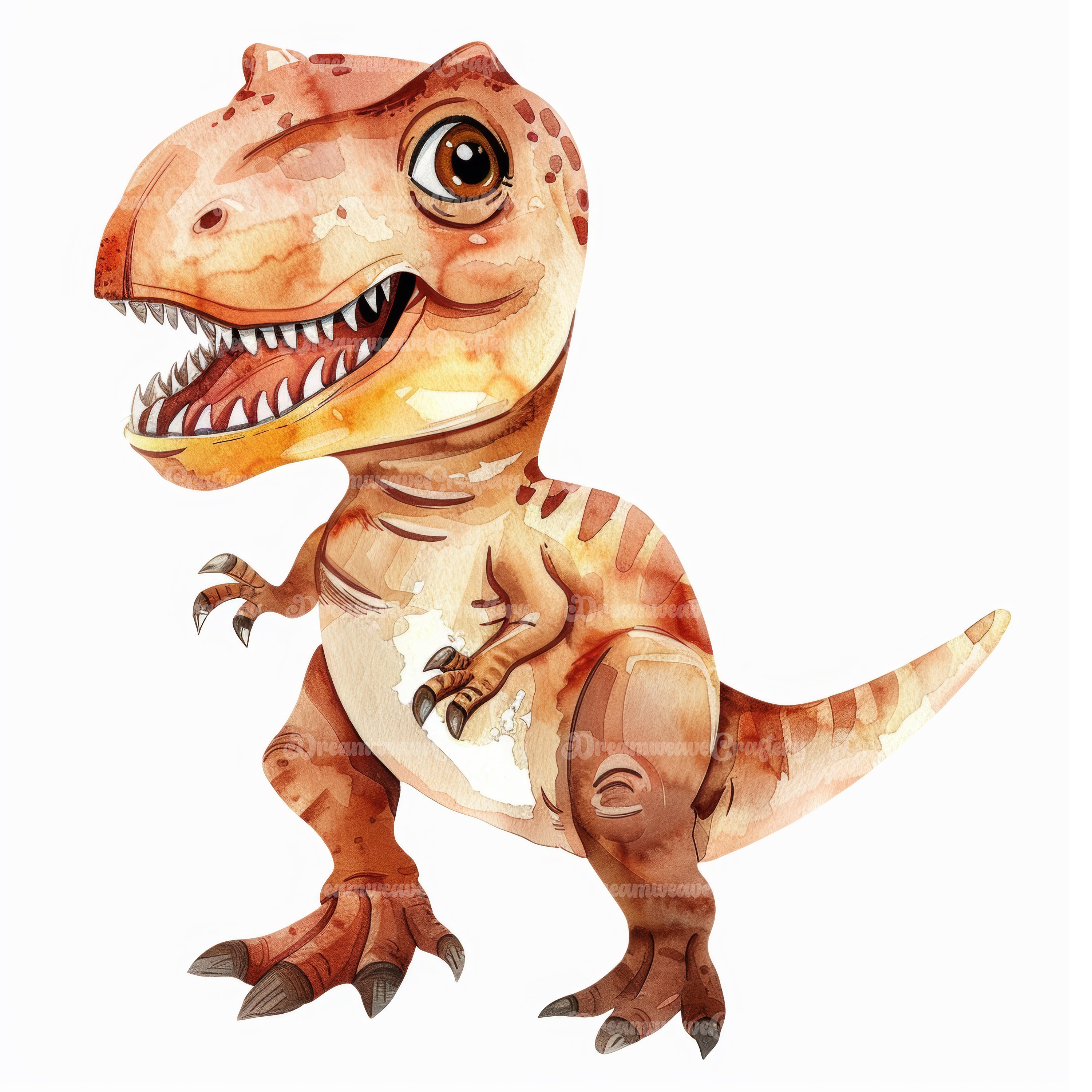 10-cute-cartoon-baby-trex-clipart-dinosaur-watercolor-art-printable