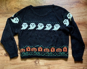 Halloween raglan sweater knitting pattern