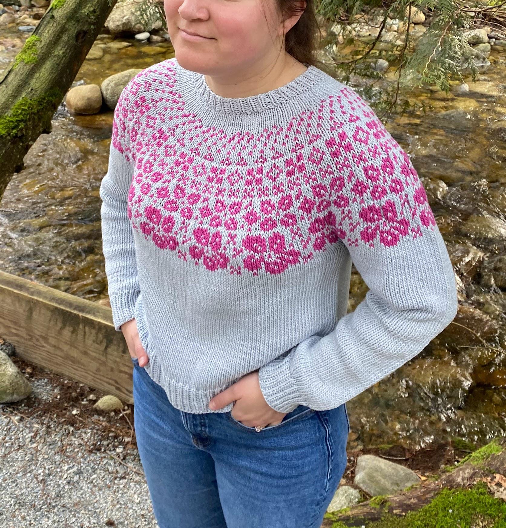 Cherry Blossom Sweater Knitting Pattern - Etsy