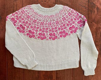Cherry blossom sweater knitting pattern