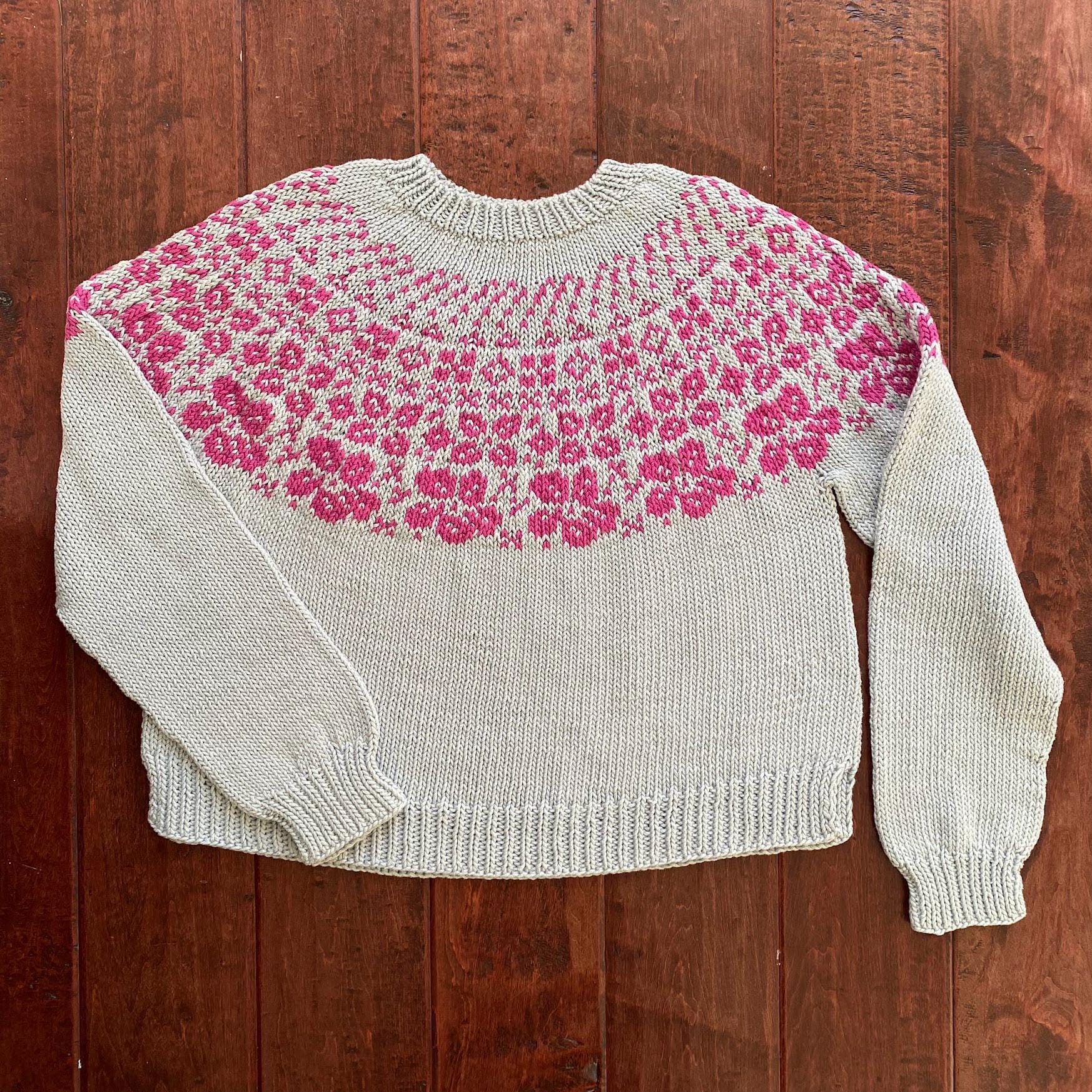 Cherry Blossom Sweater Knitting Pattern - Etsy