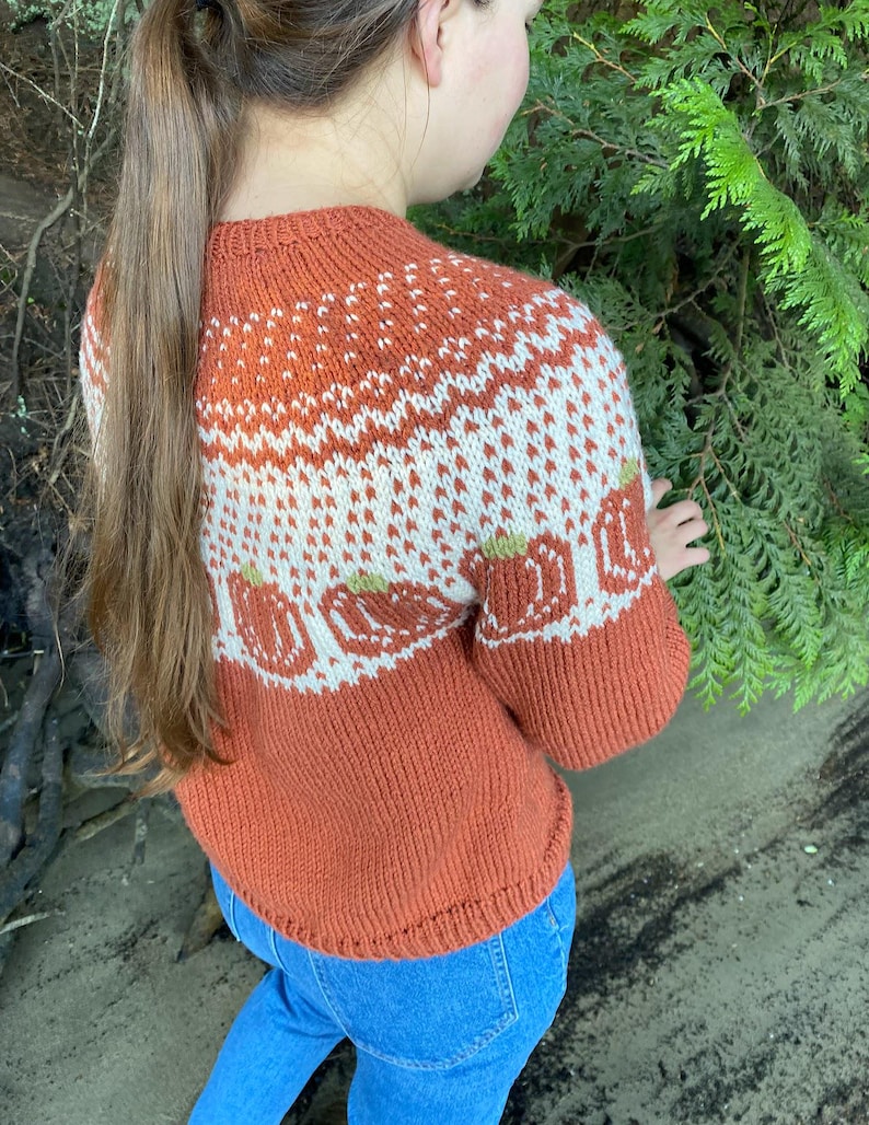 Pumpkins sweater knitting pattern image 4