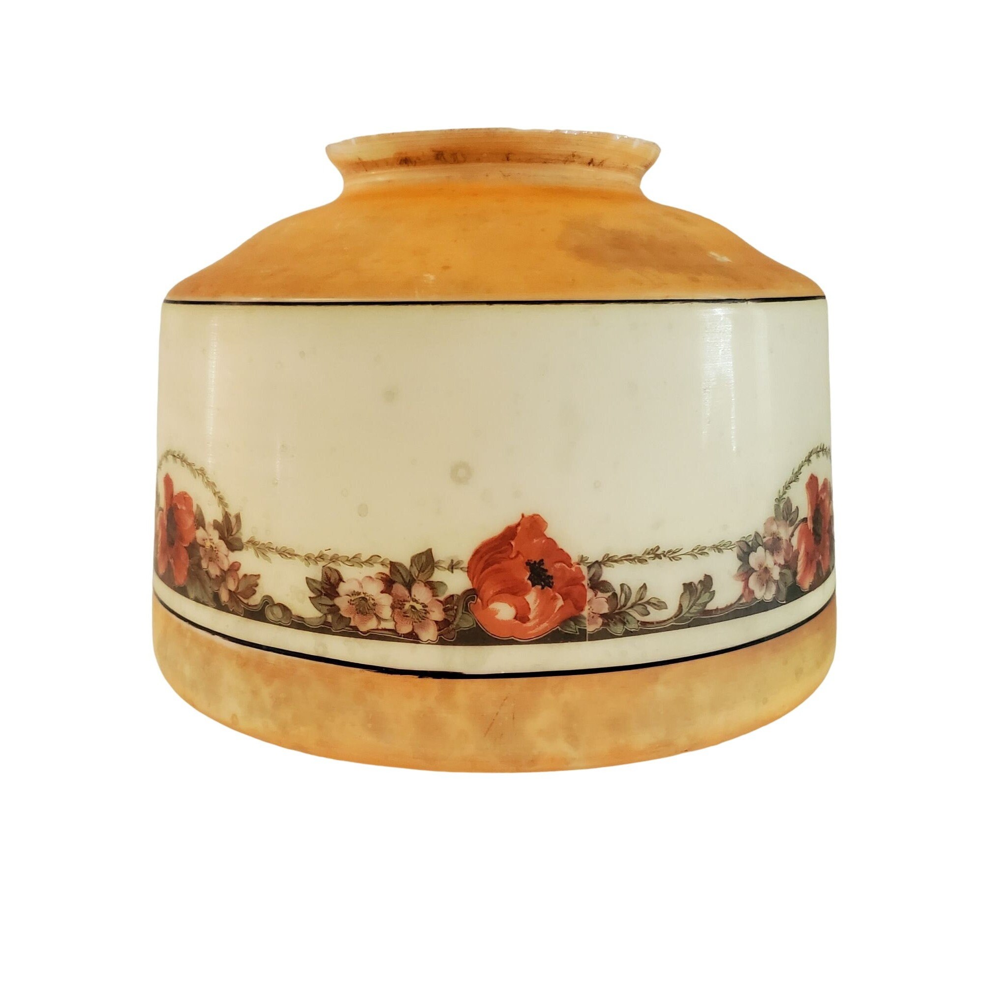 Vintage Cottagestyle Ceiling Fixture Glass Light Shade Etsy