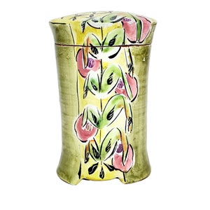 Posey Bacopoulos Vintage Studio Art Pottery 8&quot; Lidded Canister Artist Signed