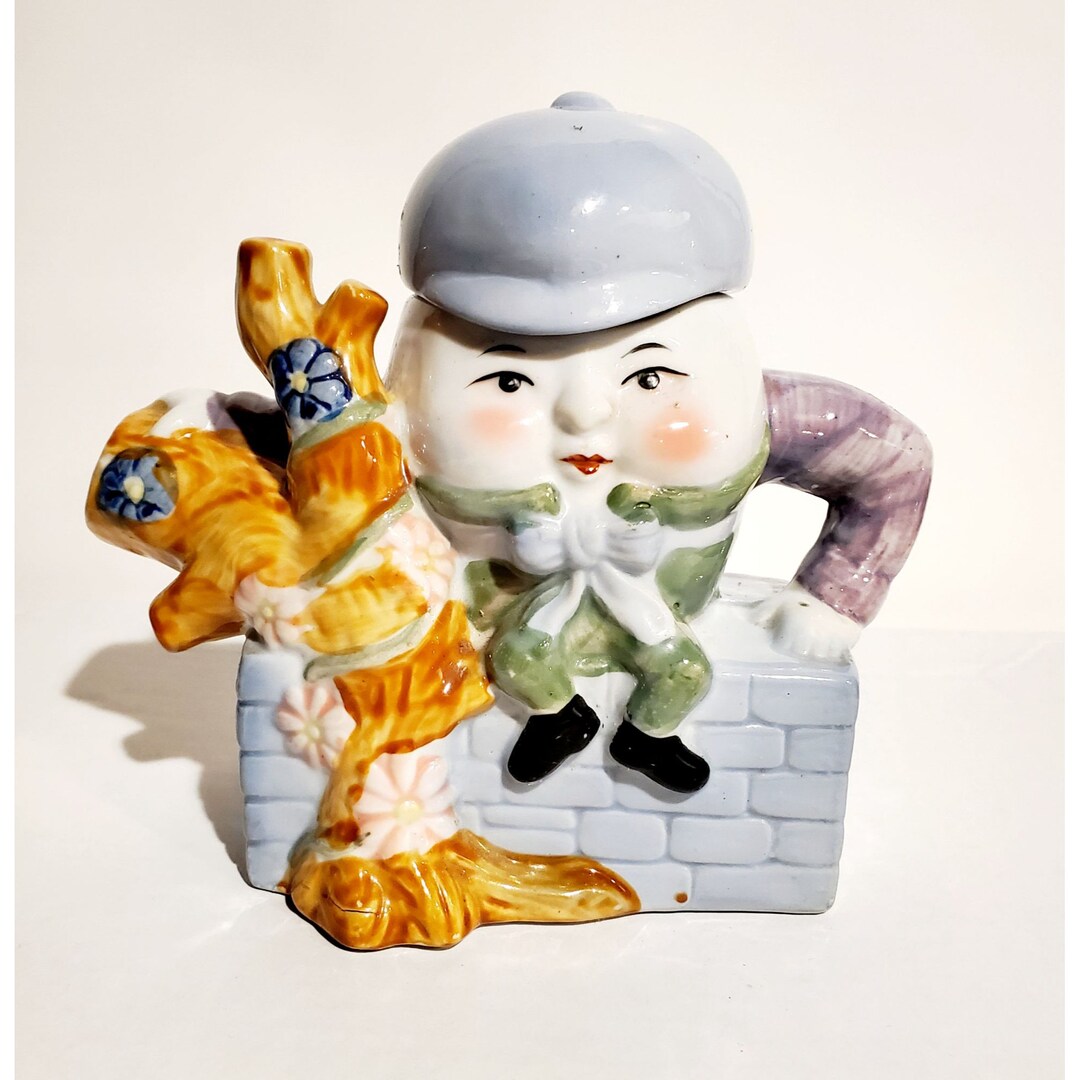 Teapot Humpty Dumpty on Brick Wall Vintage Feitx Novelty Ceramic ...