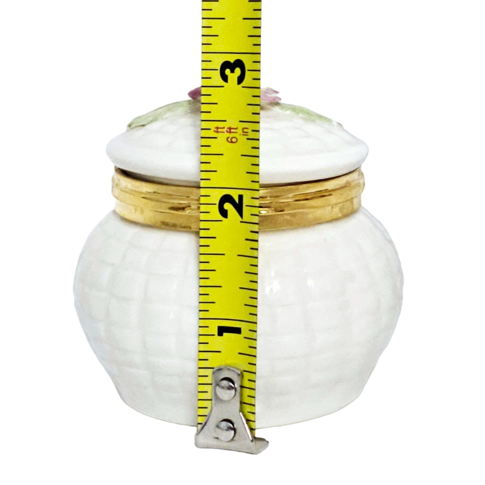 Vintage Belleek August Sweet William Flower of the Month Hinged Trinket